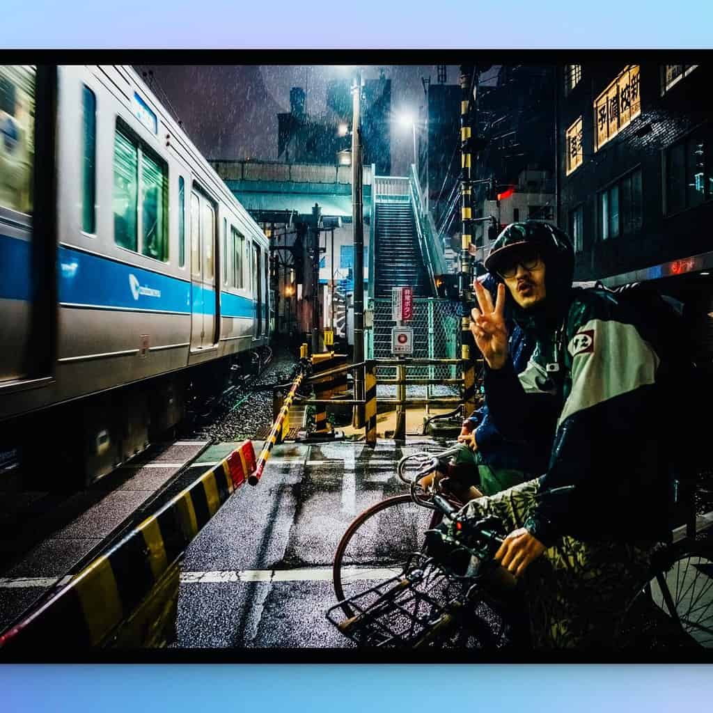 commuting in the rain